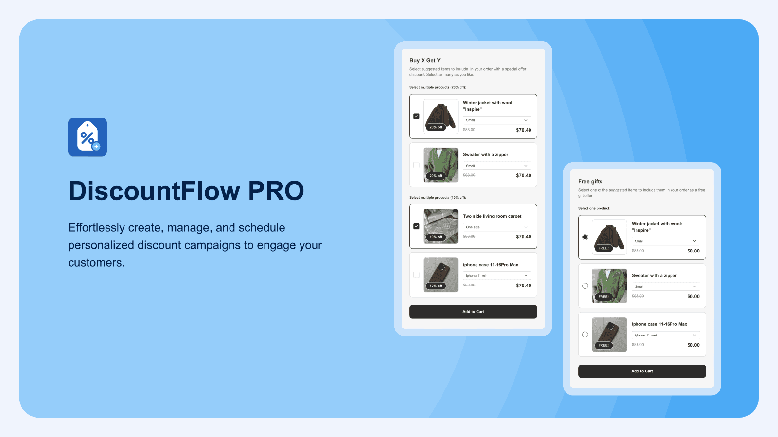 Create, manage, and schedule personalized discount campaigns