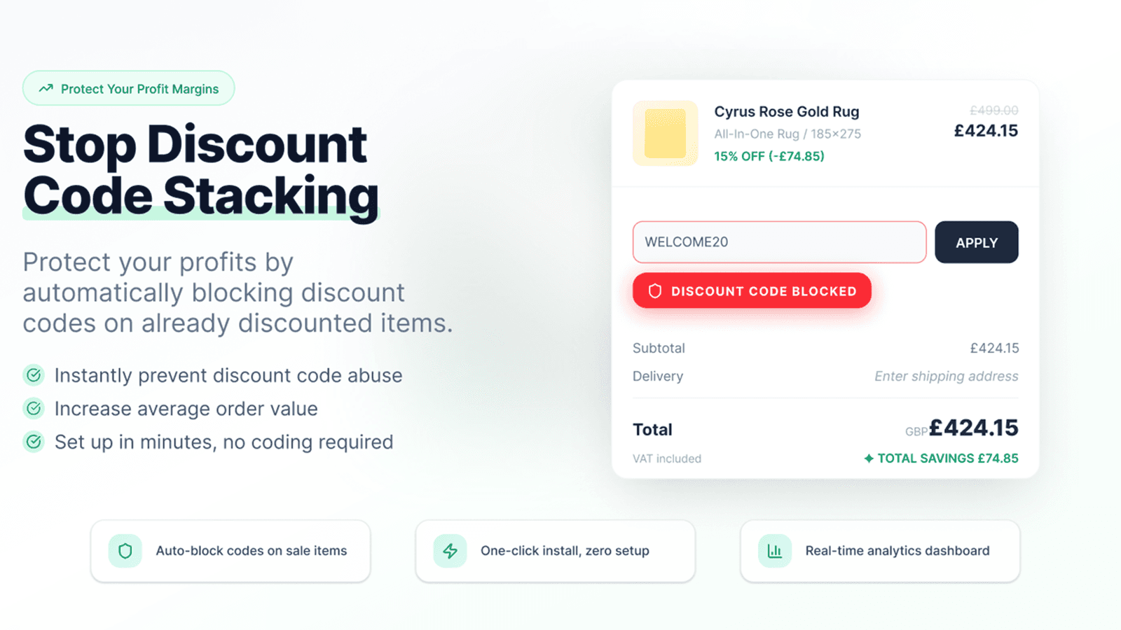 Stop discount code stacking