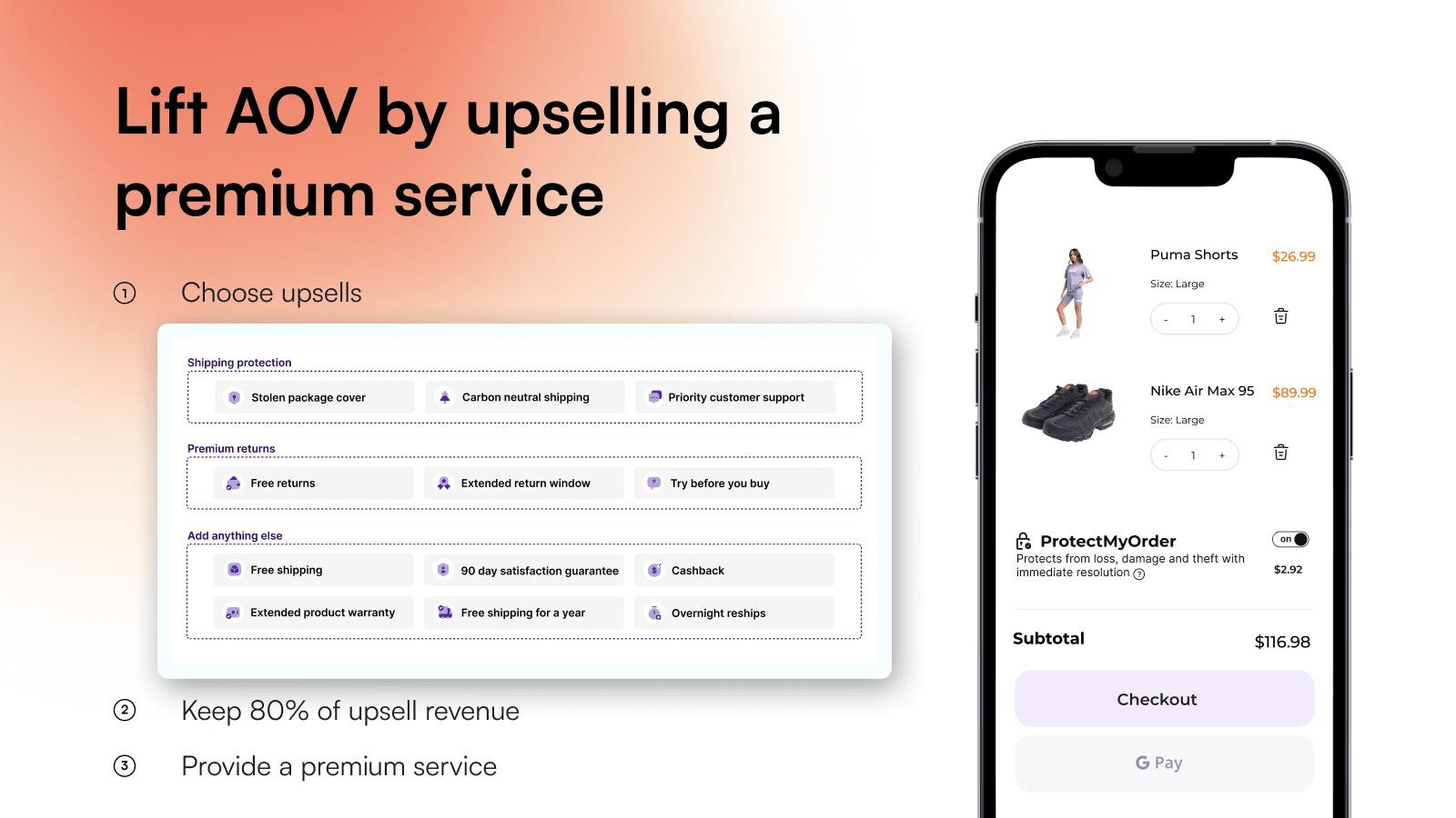 Upsell premium services