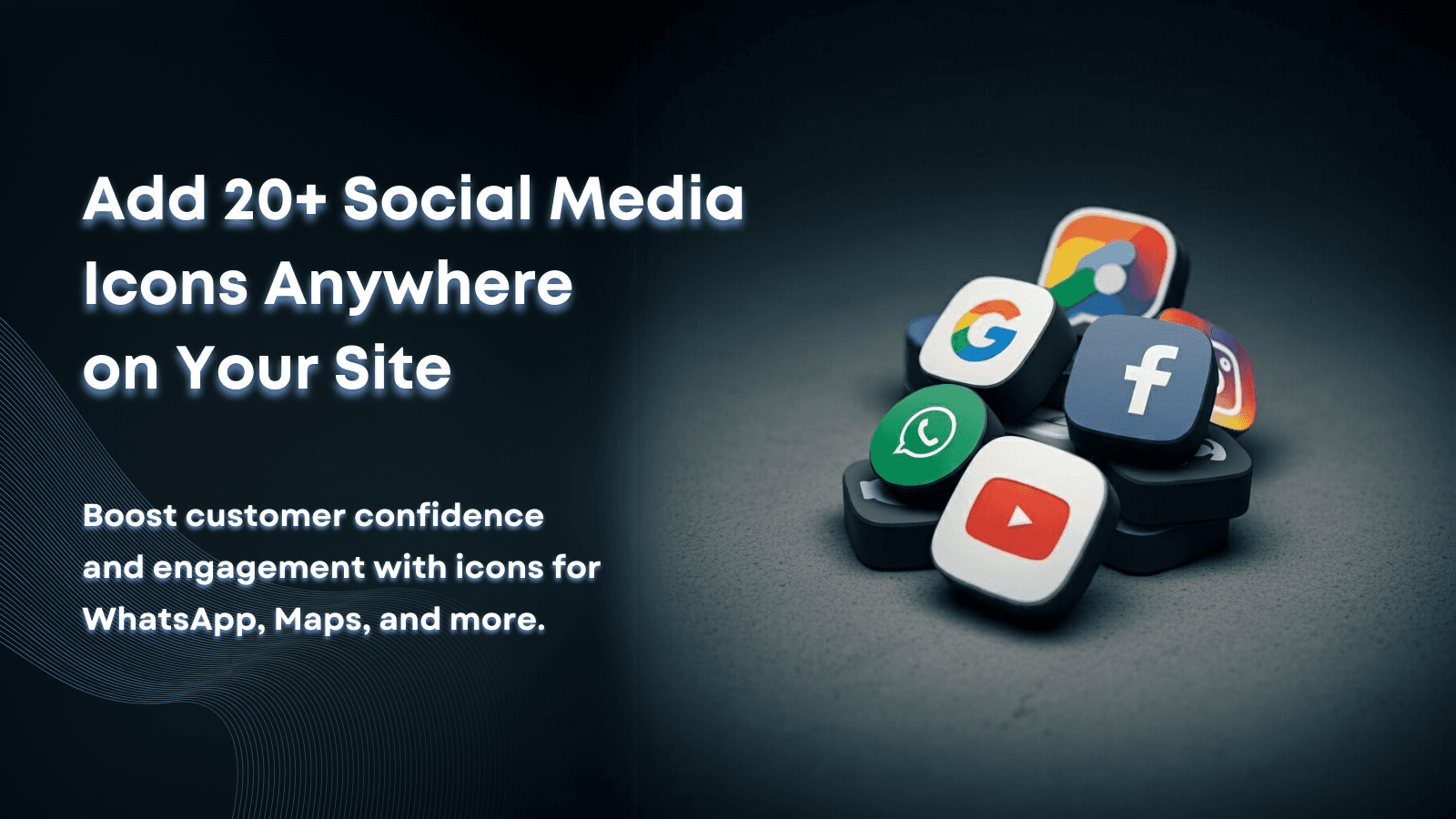 add 20+ social media icons anywhere on your site