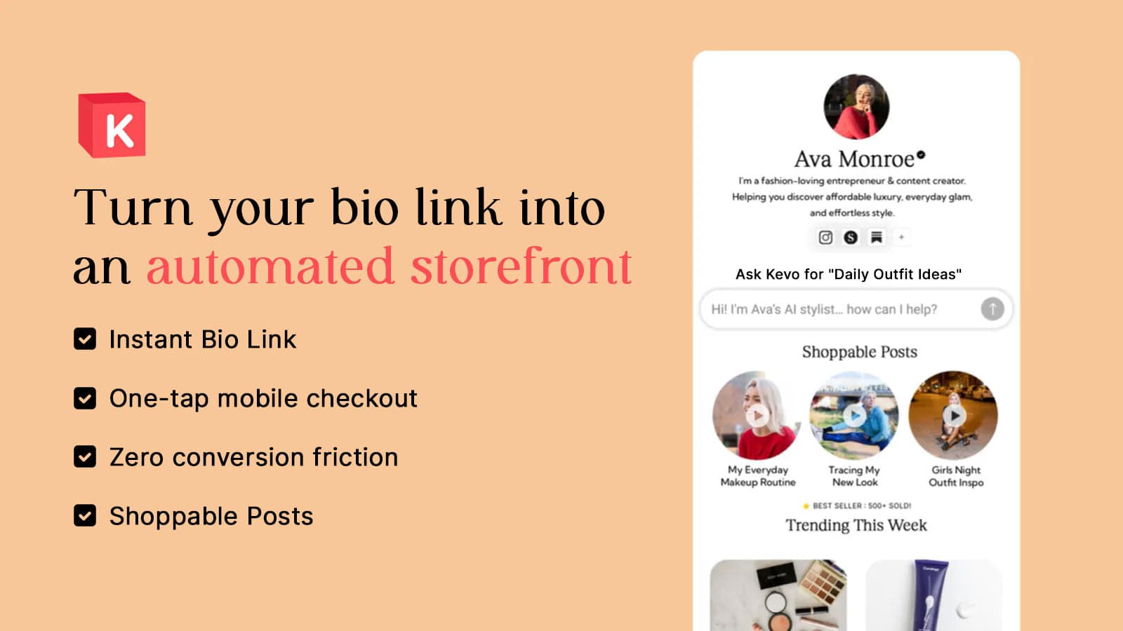 Turn your bio link into an automated storefront