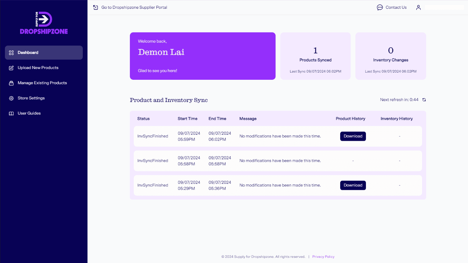 Image shows the dashboard feature.