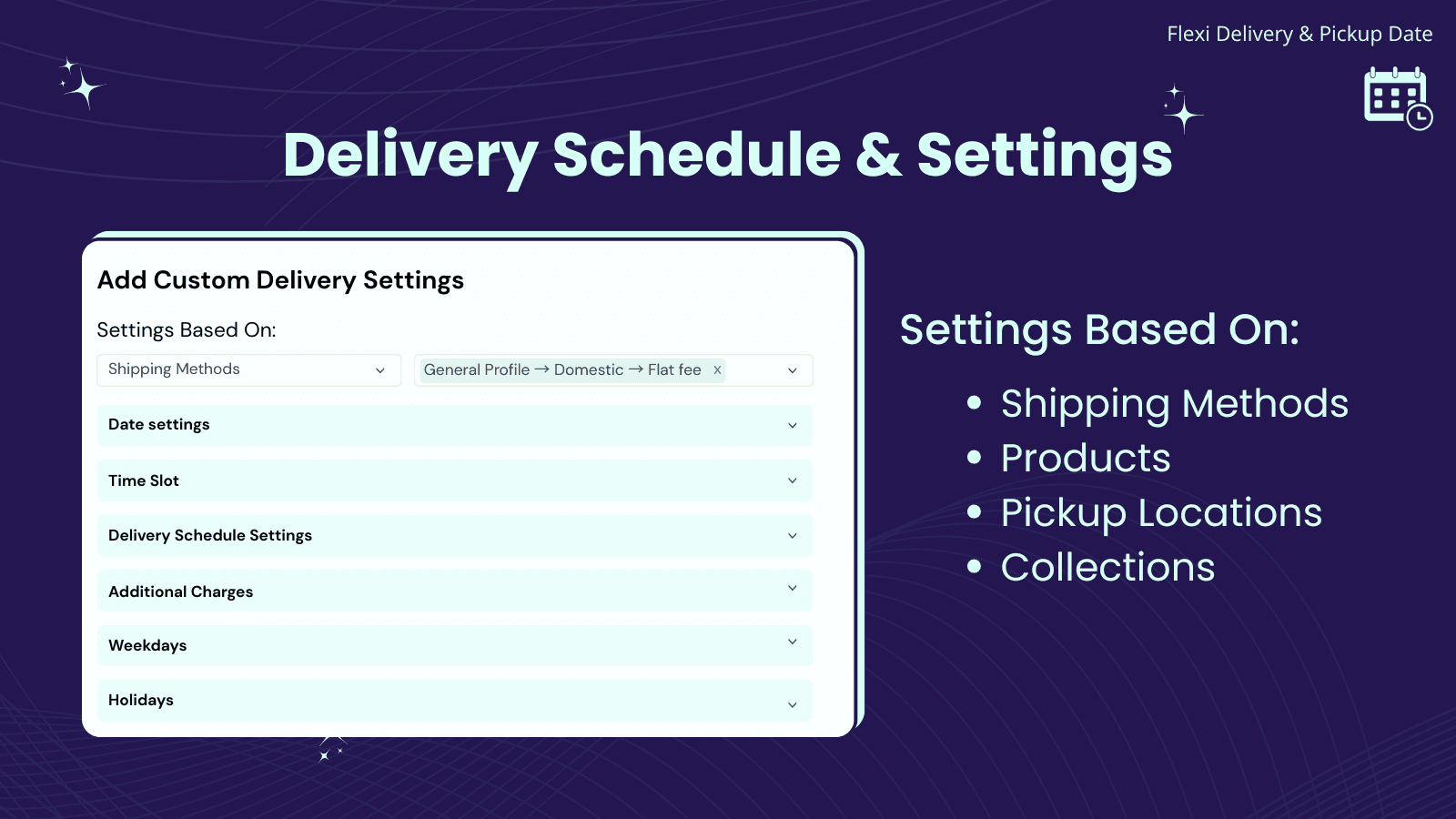delivery schedules and settings