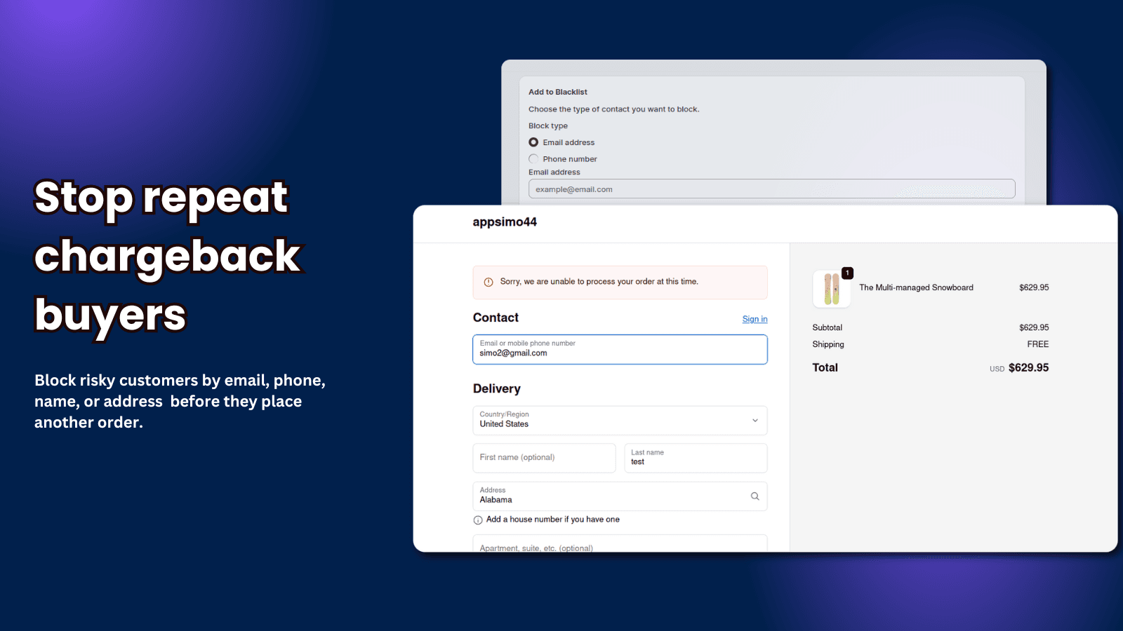 Stop repeat chargeback buyers