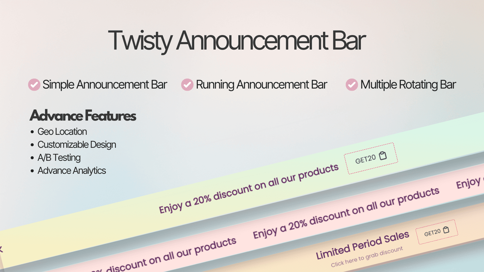 Three Types Of Annoucement Bar