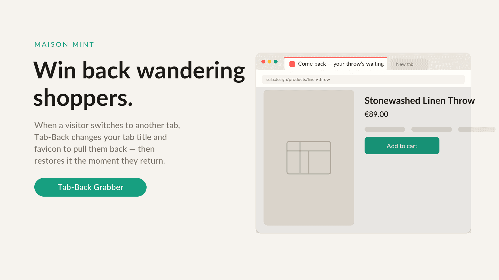 Browser tab title and favicon change to win back shoppers