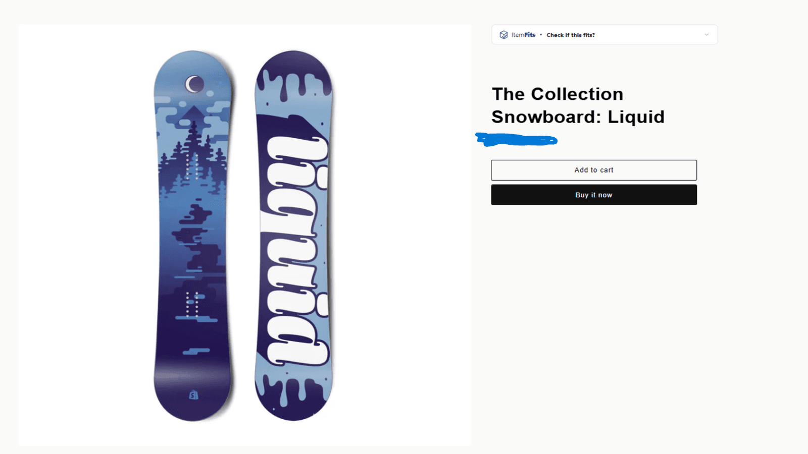 Product page fit check widget on a product detail page