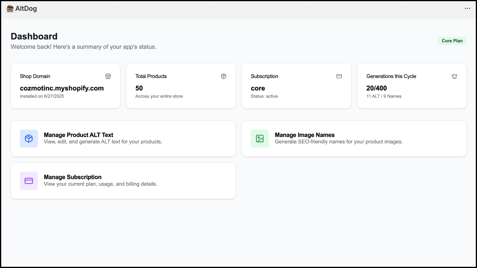 Altdog - automates product image Alt text