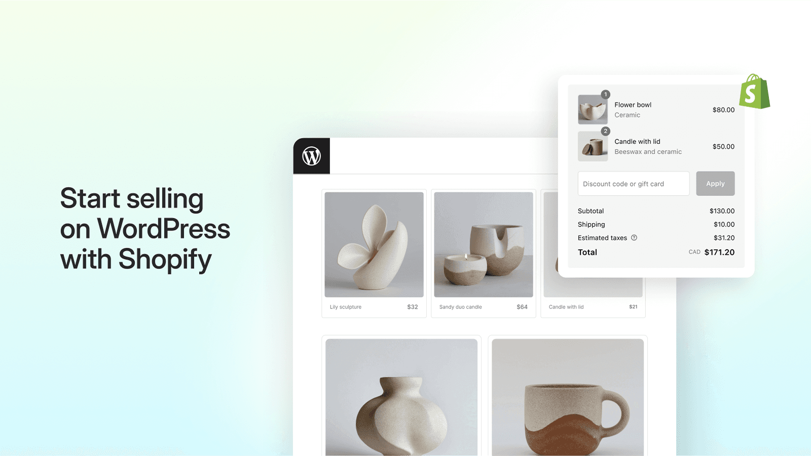 Start selling on WordPress with Shopify