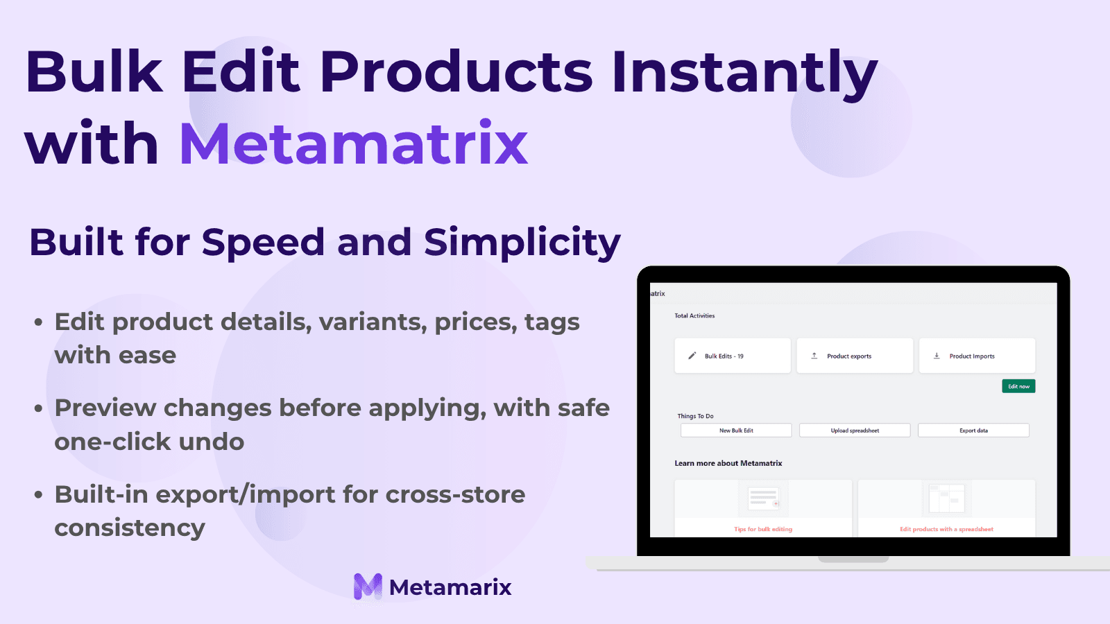Bulk edit product prices, titles, and inventory with ease