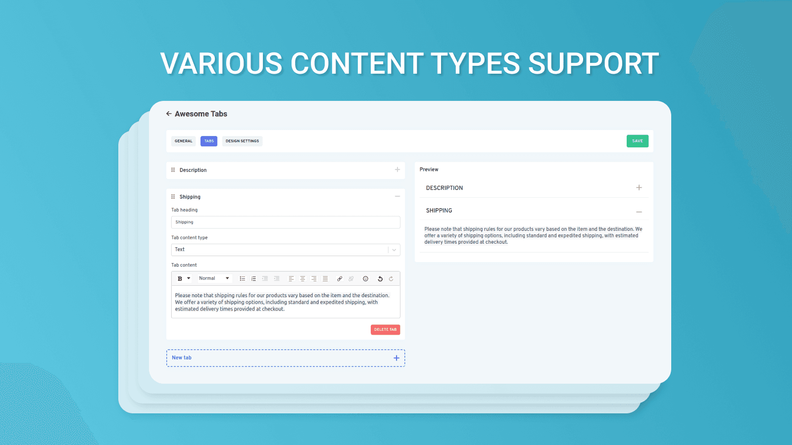 different content types