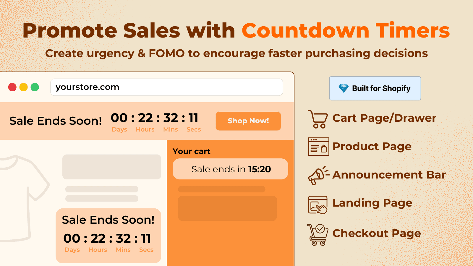 Countdown Timer to create FOMO and Urgency for Shopify