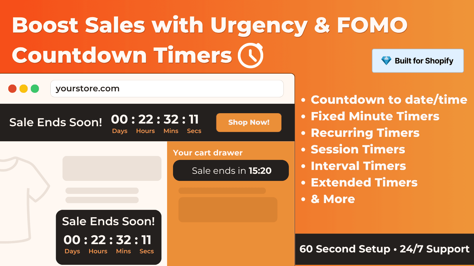 Countdown Timer to create FOMO and Urgency for Shopify