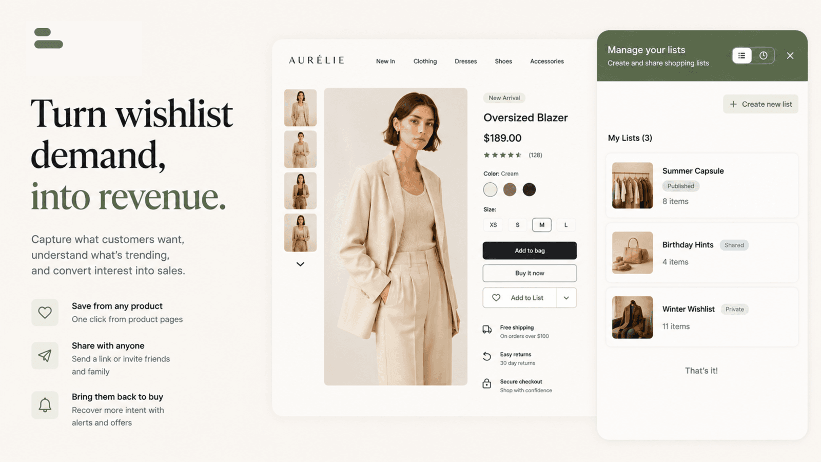 Turn wishlist demand, into revenue