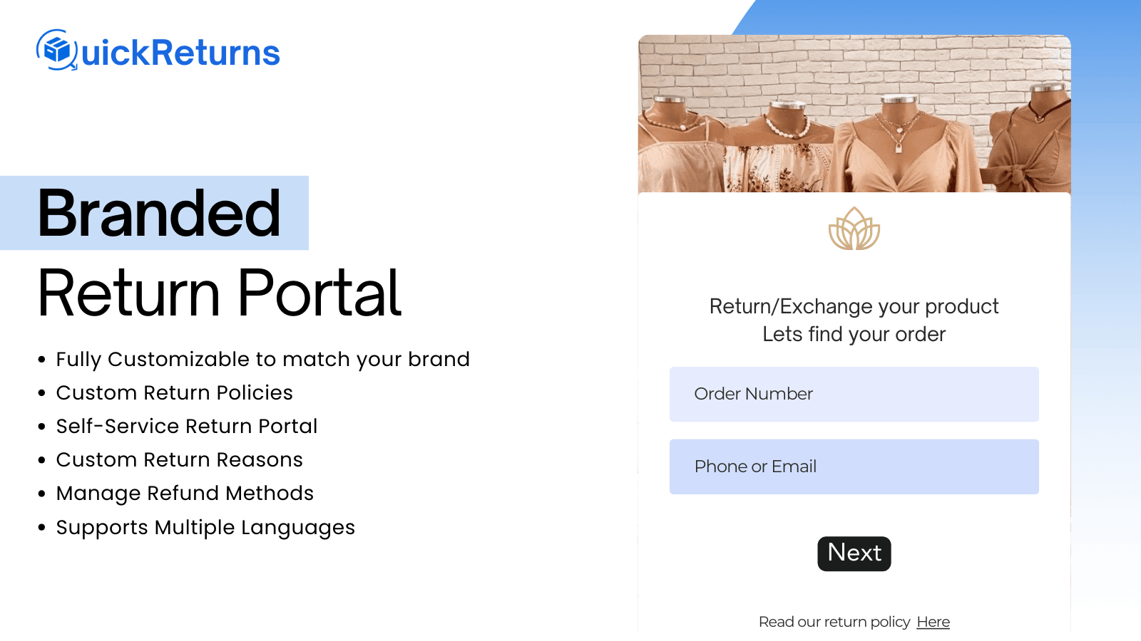 QuickReturns All in One App