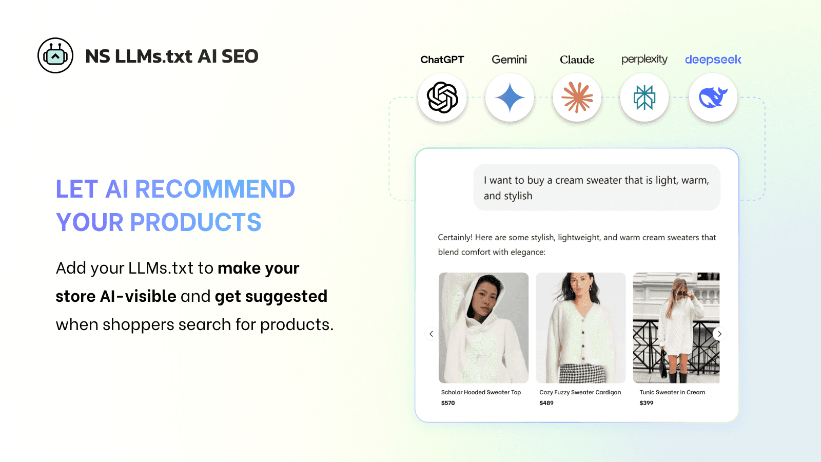 Add LLMs.txt file to let AI recommend your products