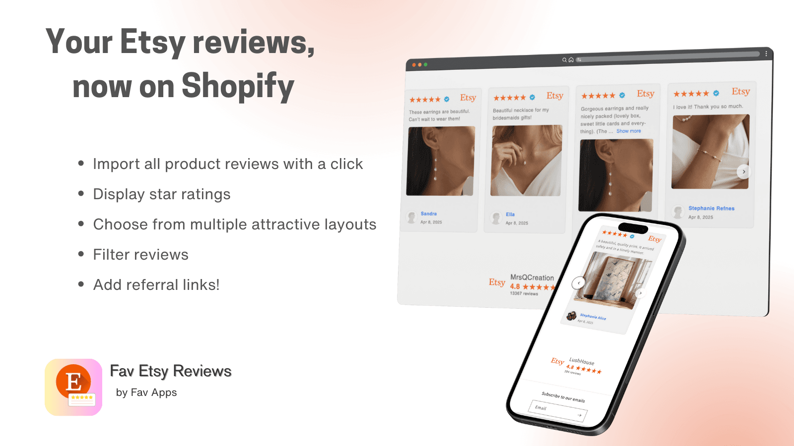 Your Etsy Reviews, now on Shopify