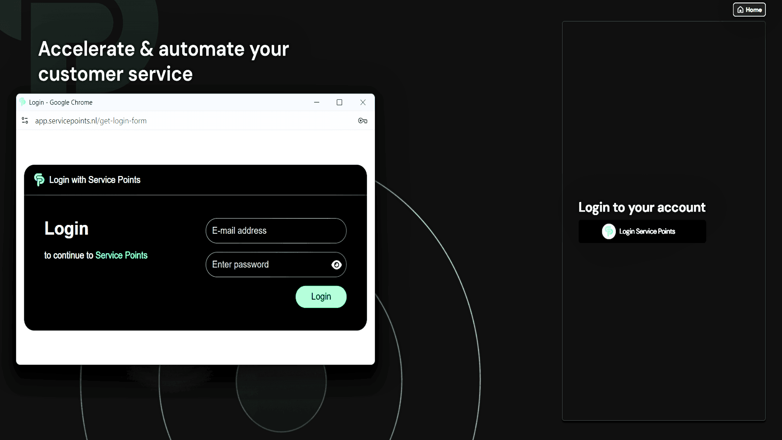 Login page - Start login and enter the credentials.
