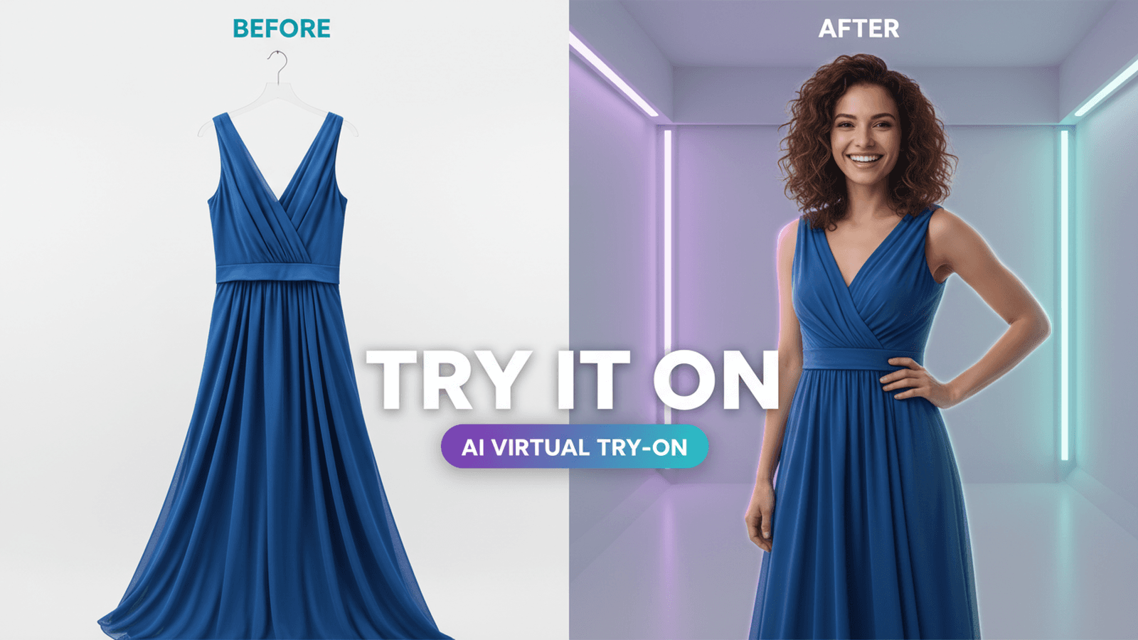 Try It On AI virtual try-on showing before and after