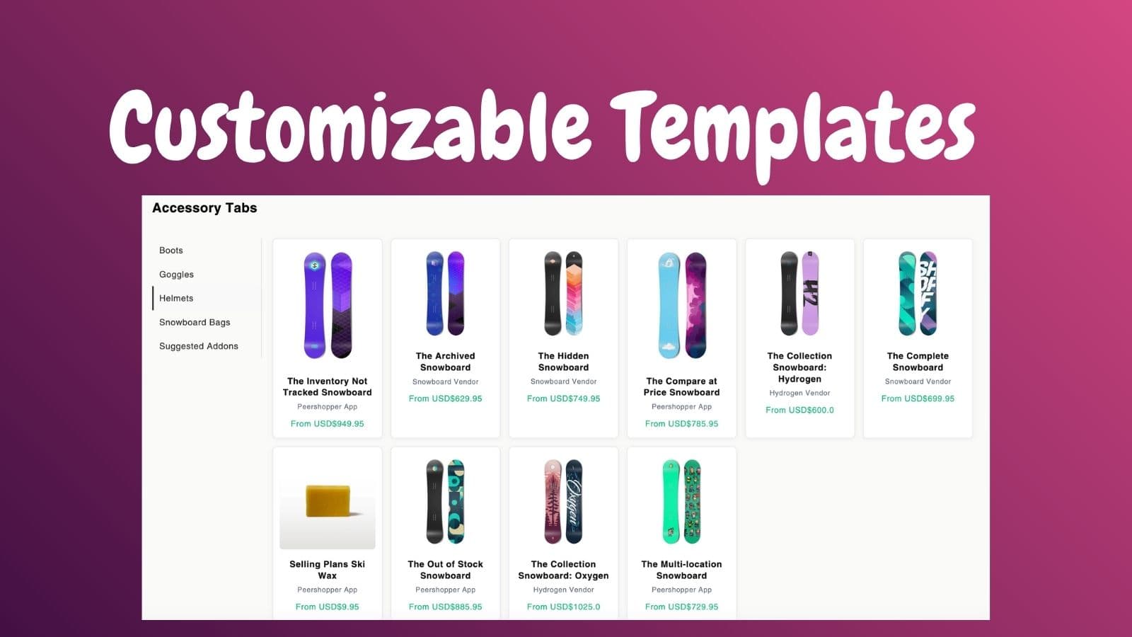 Create and customize Upsell Accessory product tabs.