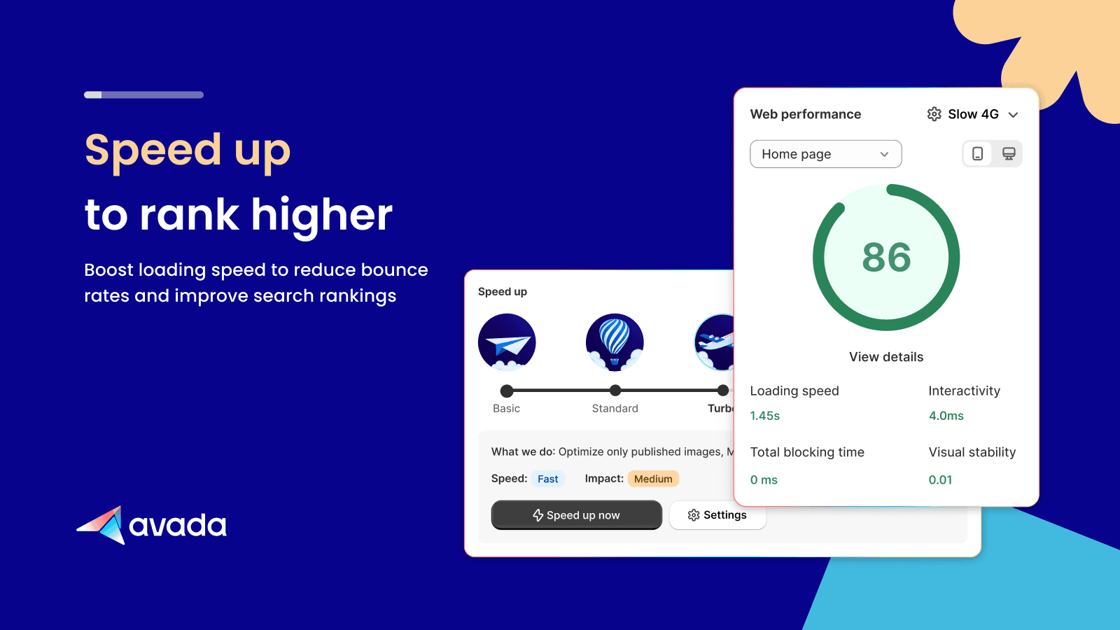 Faster load time, higher SEO results by LCP, H1, Core Web Vitals