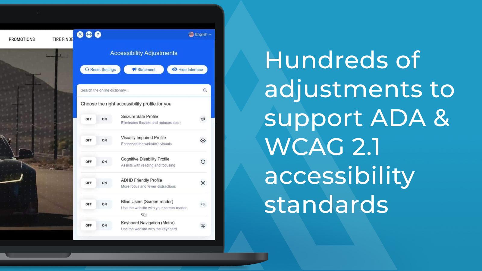 Adjustments to support ADA & WCAG 2.1 accessibility standards