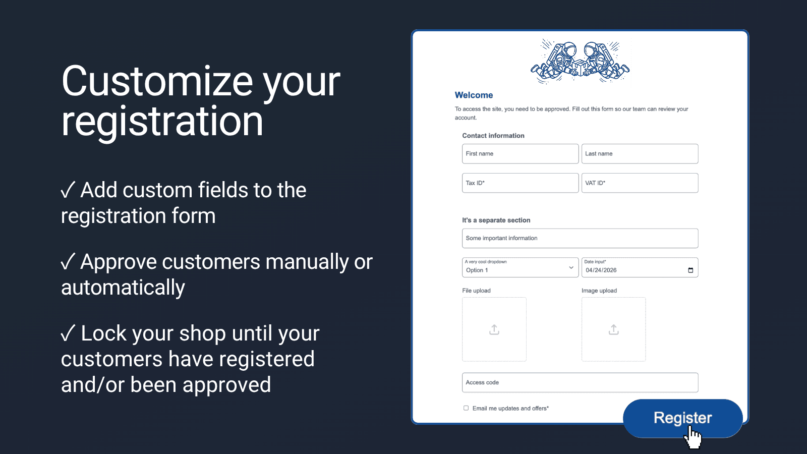 Customize your registration form