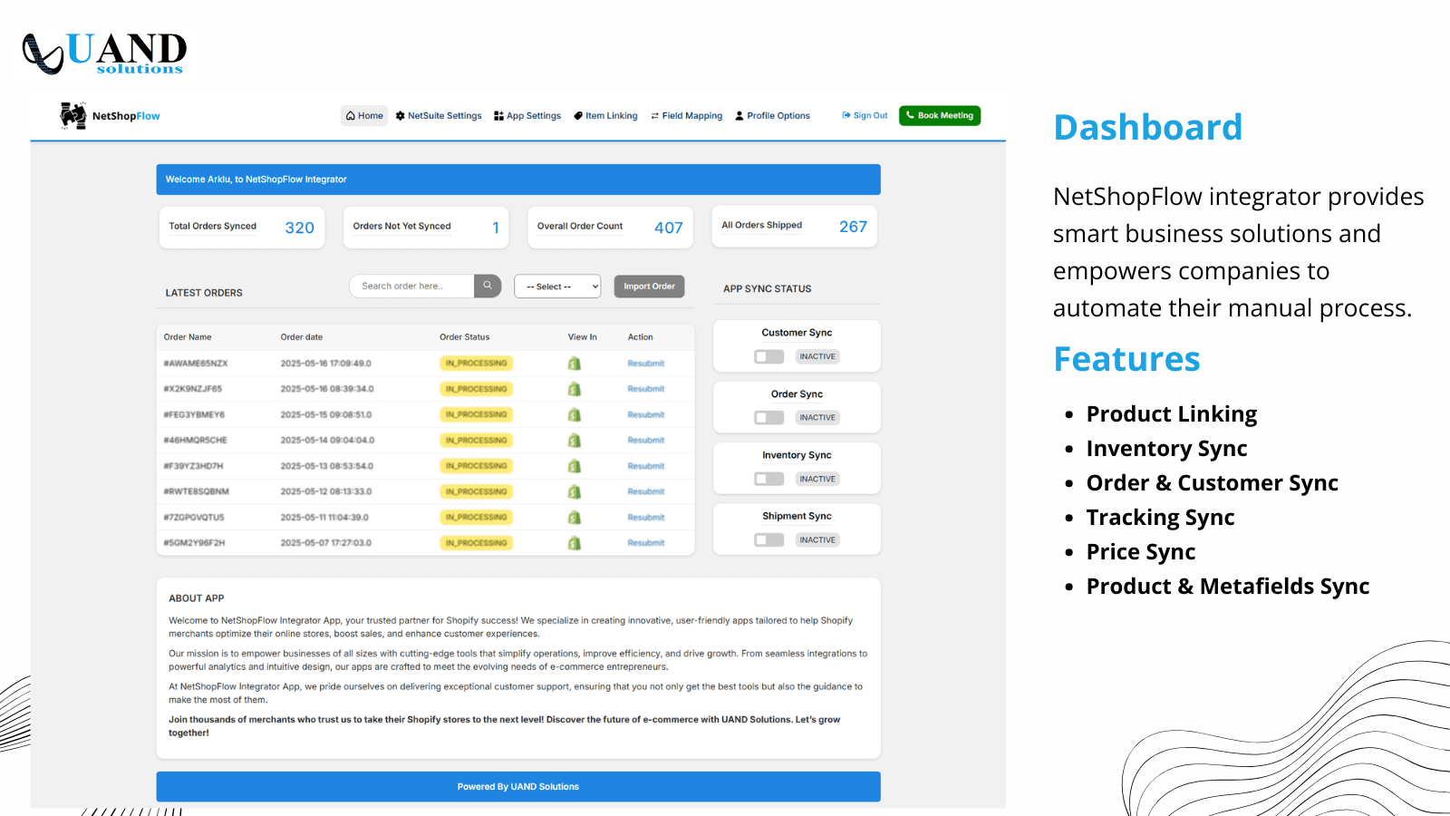 NetShopFlow Dashboard