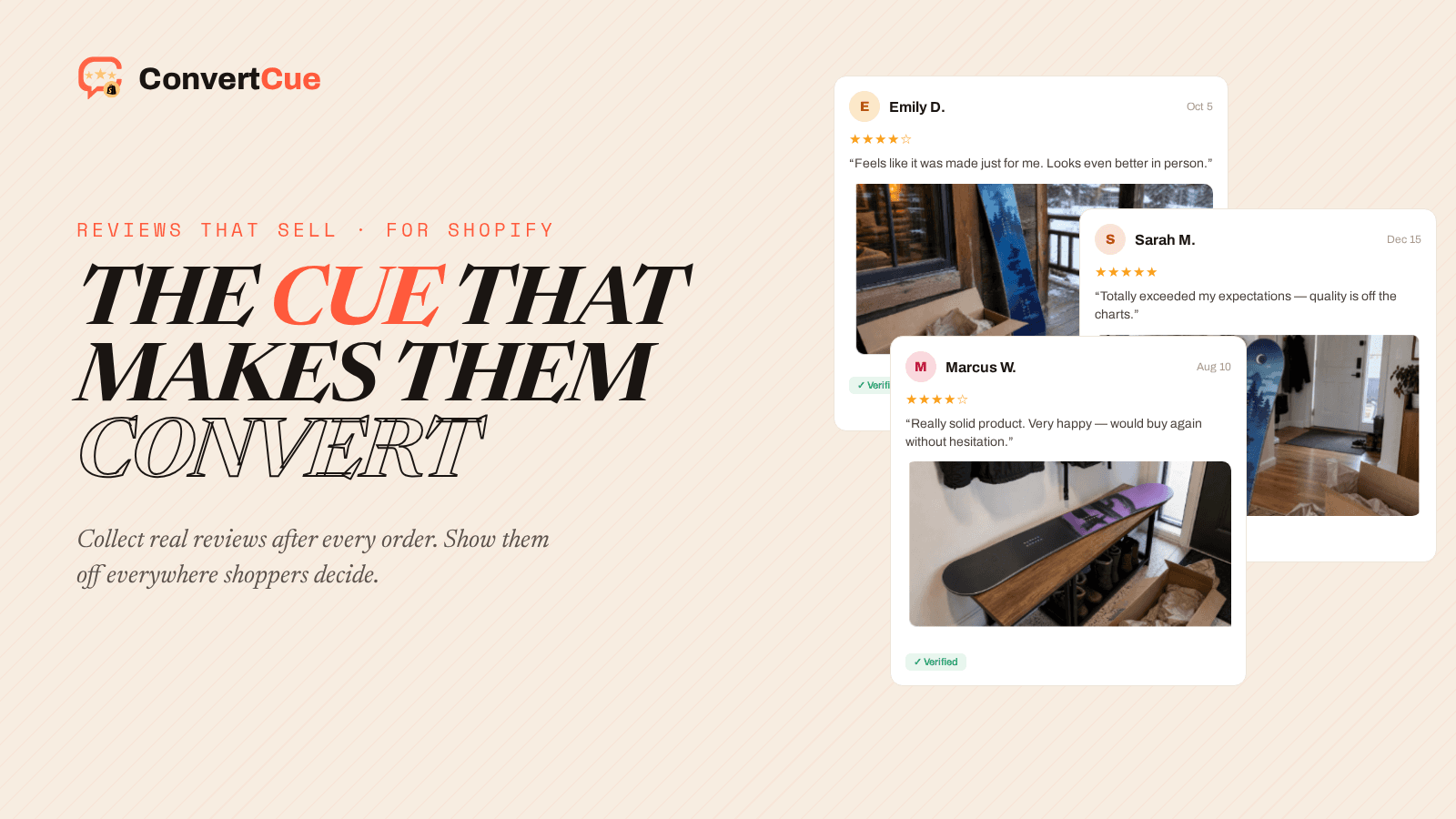 ConvertCue hero: 'The Cue that makes them convert'