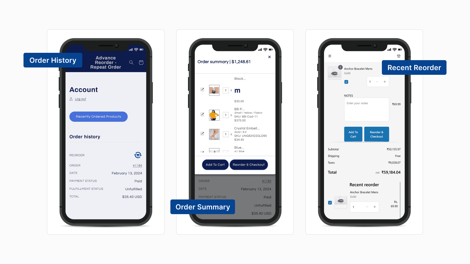 Repeat order with advance reorder repeat order app