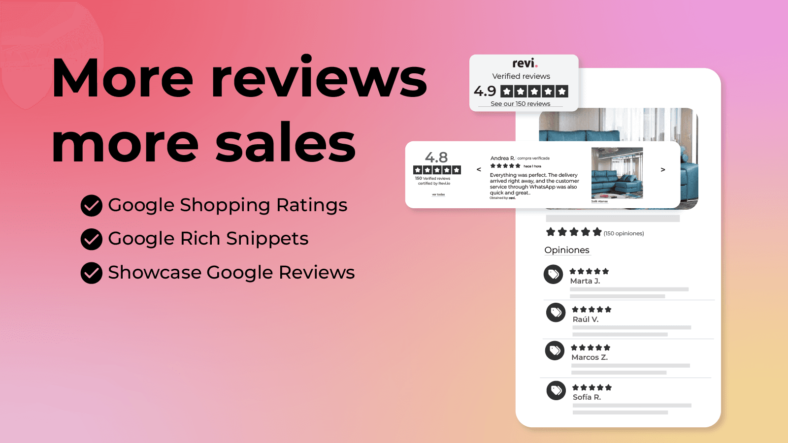 more reviews, more sales with Revi