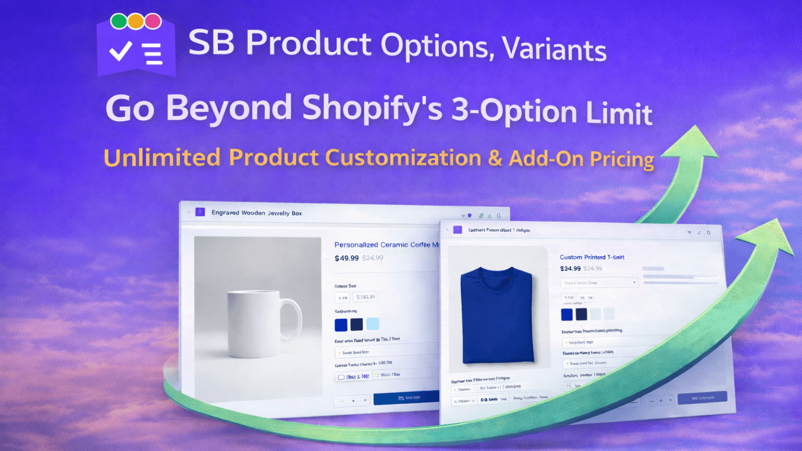 Main featured image with product card preview