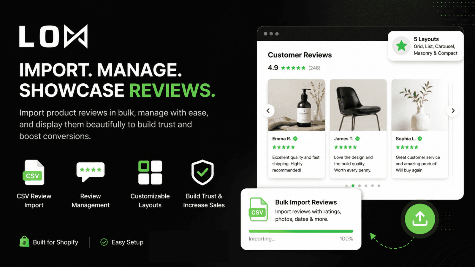 Import product reviews in bulk