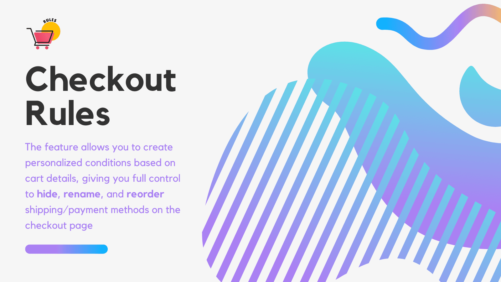 Customize checkout behavior using powerful conditional rules