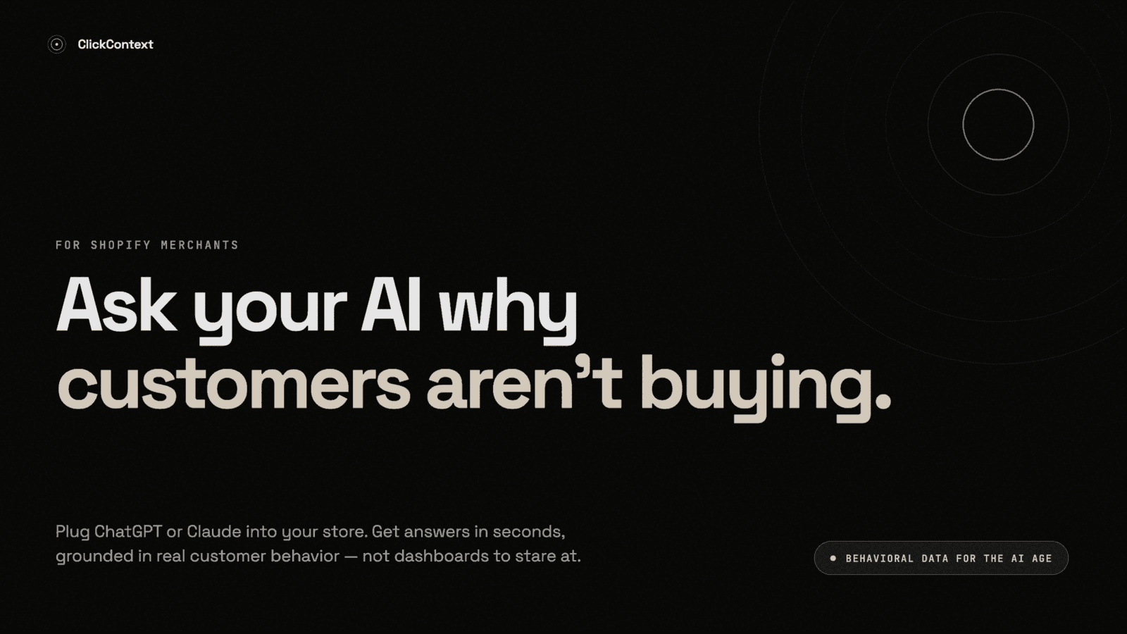 ClickContext: behavioral data for AI tools on Shopify