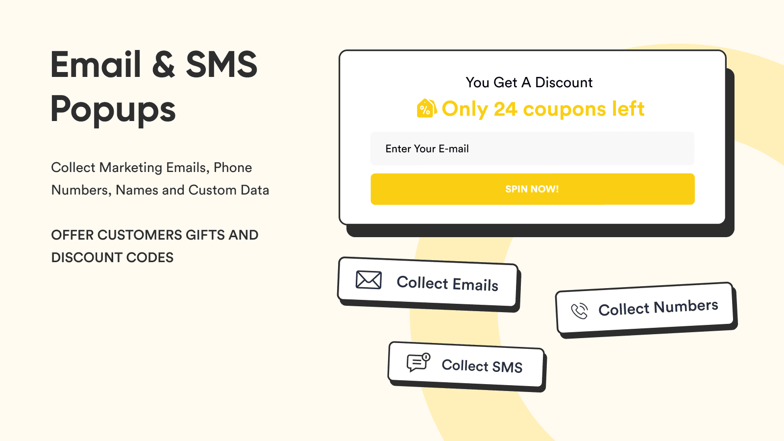 Spin the Wheel Email & SMS Contact Capture Form