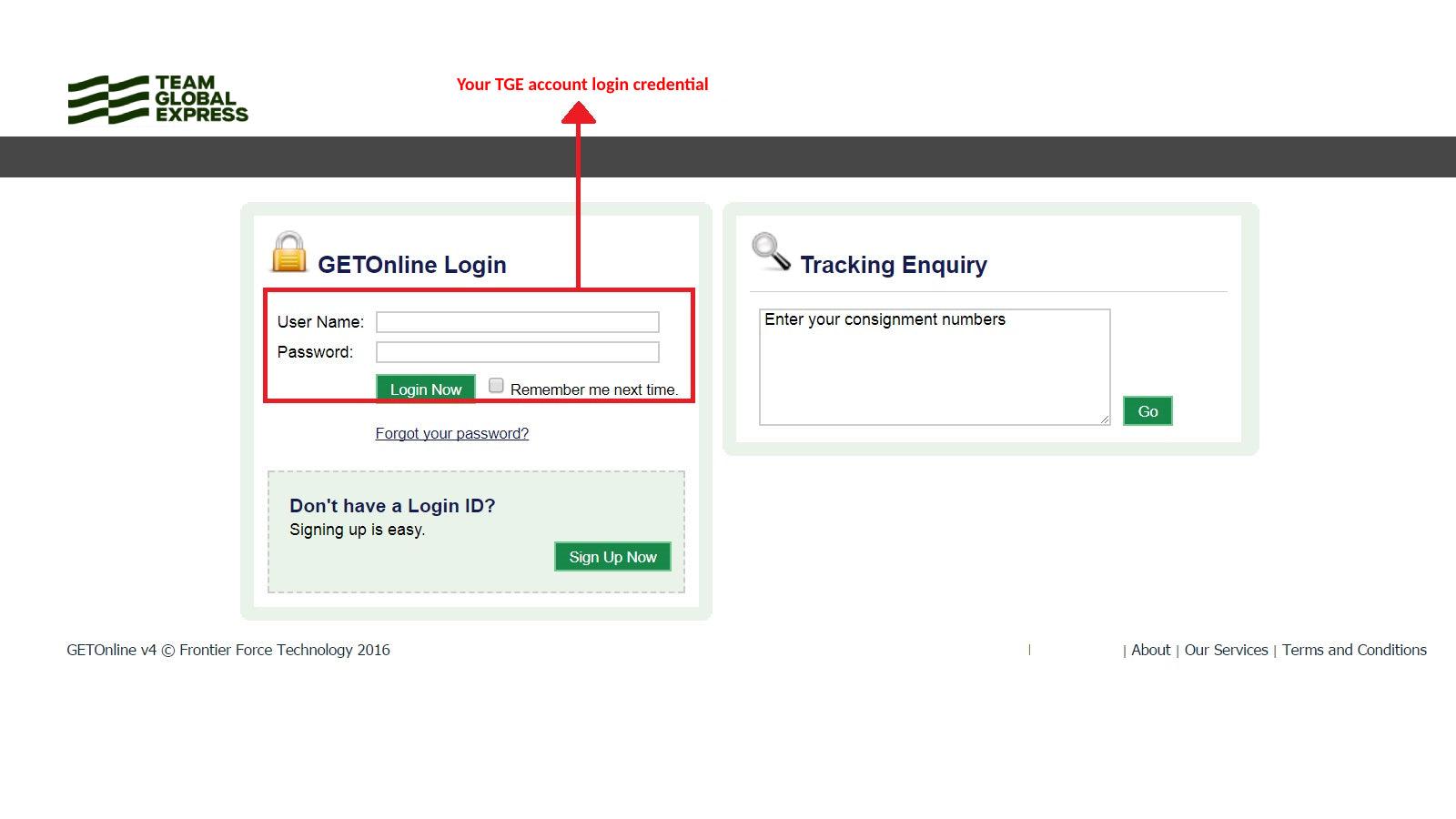 Team Global Express Account
