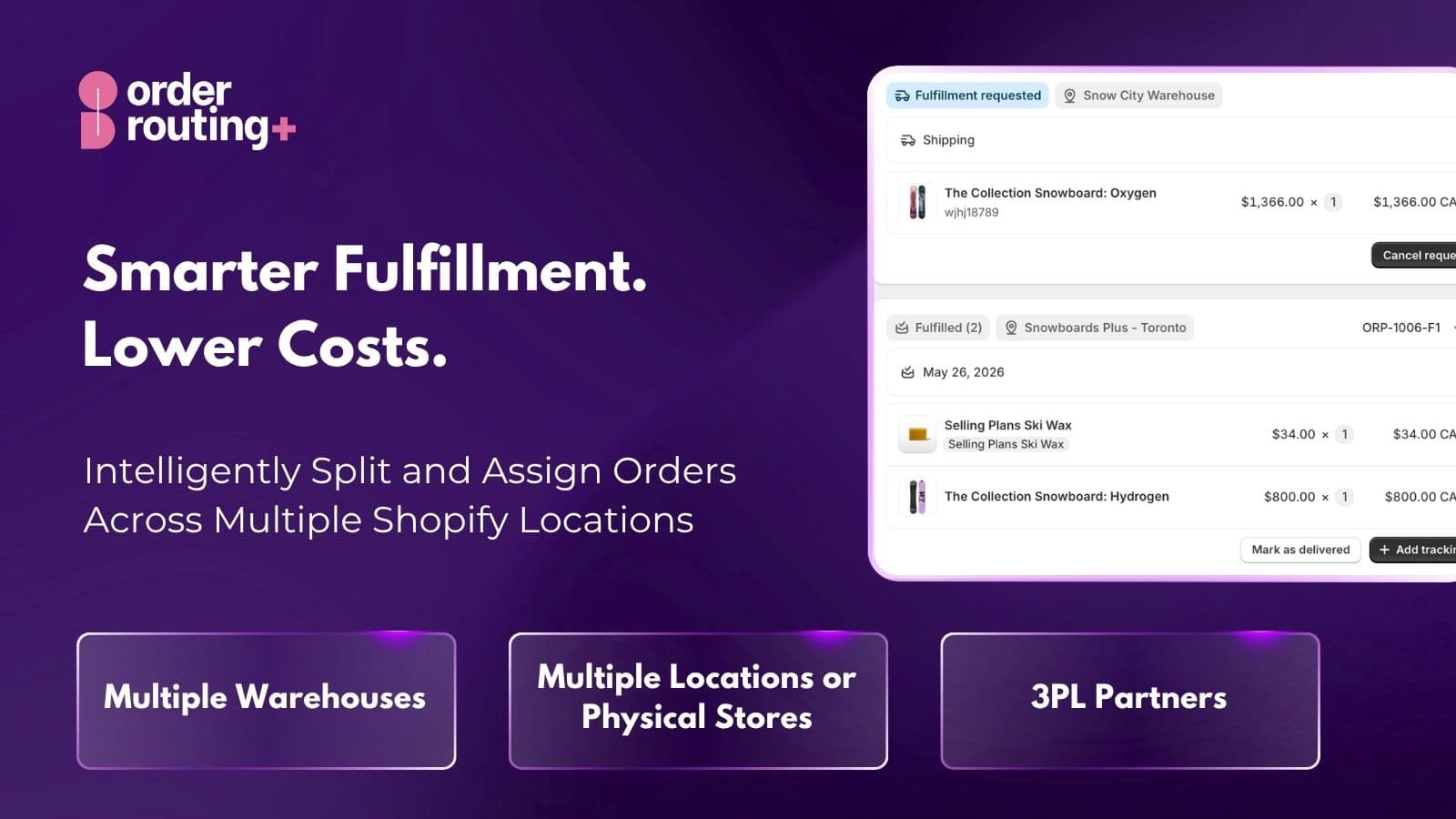 Intelligently split and assign orders across multiple locations