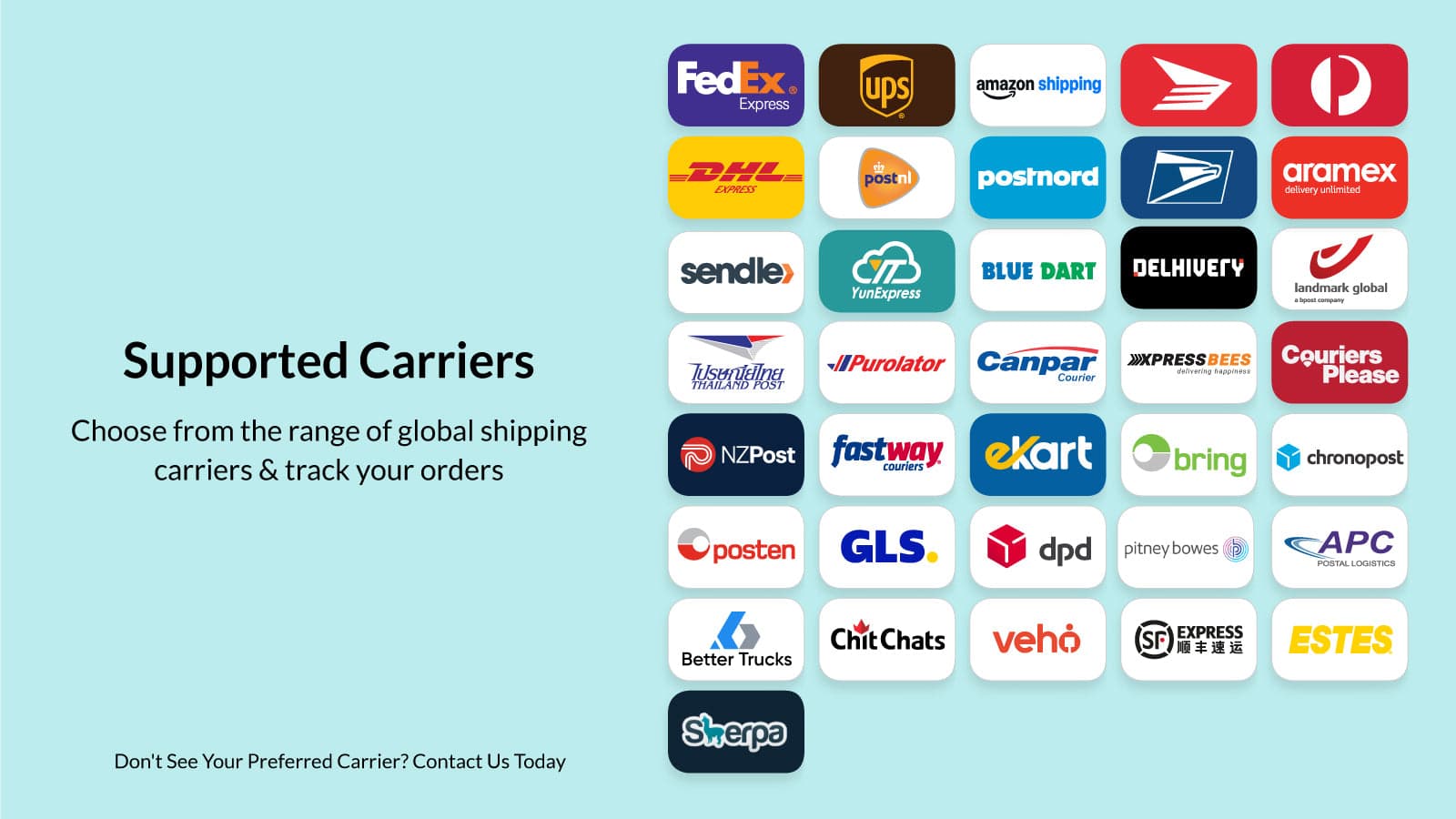 Choose from range of global shipping carriers & track orders.