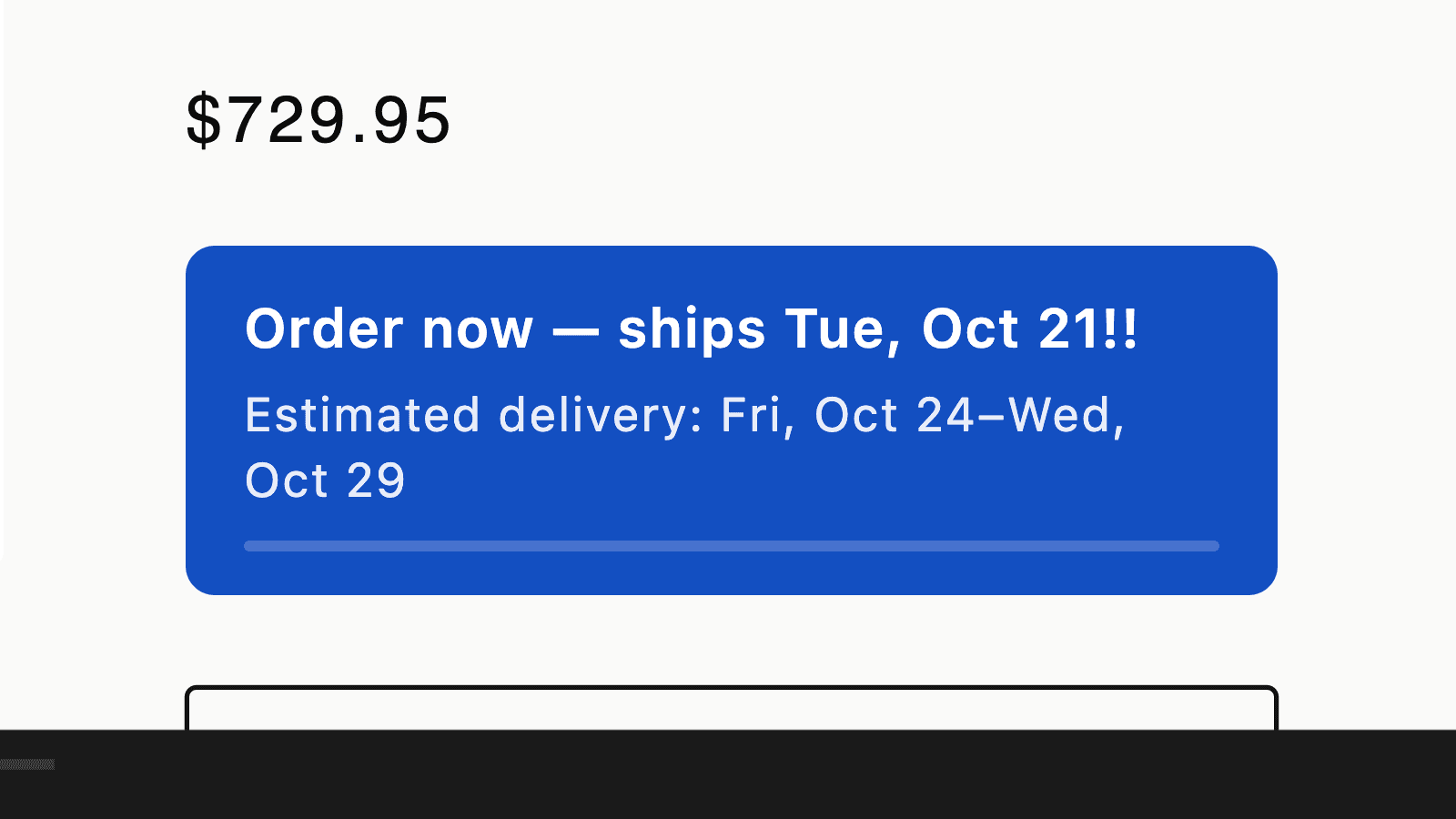 Delivery Promise app with shipping countdown and delivery date