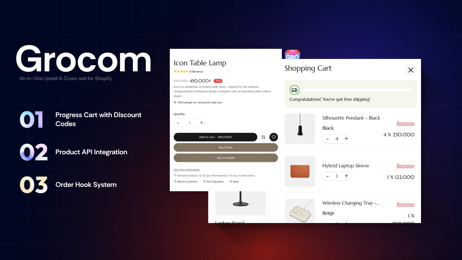 Grocom – All-in-One Upsell & Cross-sell App