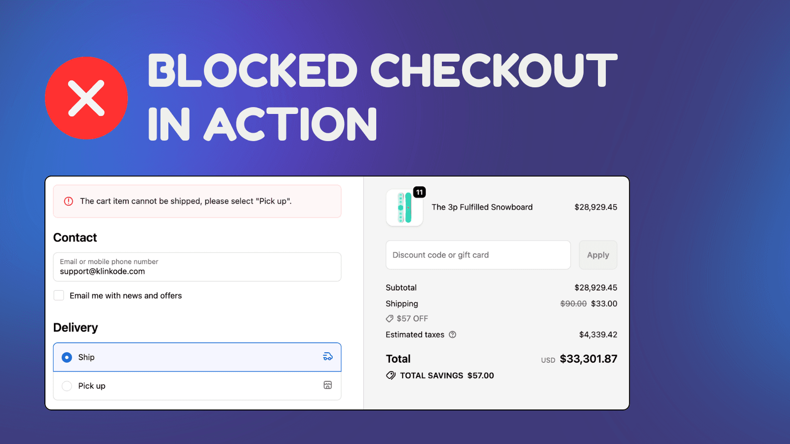 Shopify validation - Cart Lock app