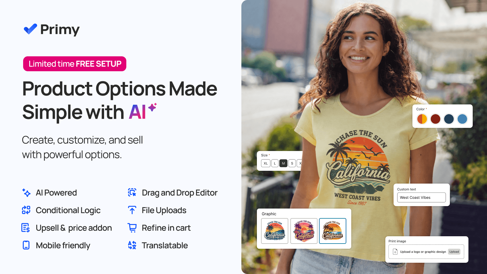 Product options made simple with AI for Shopify stores