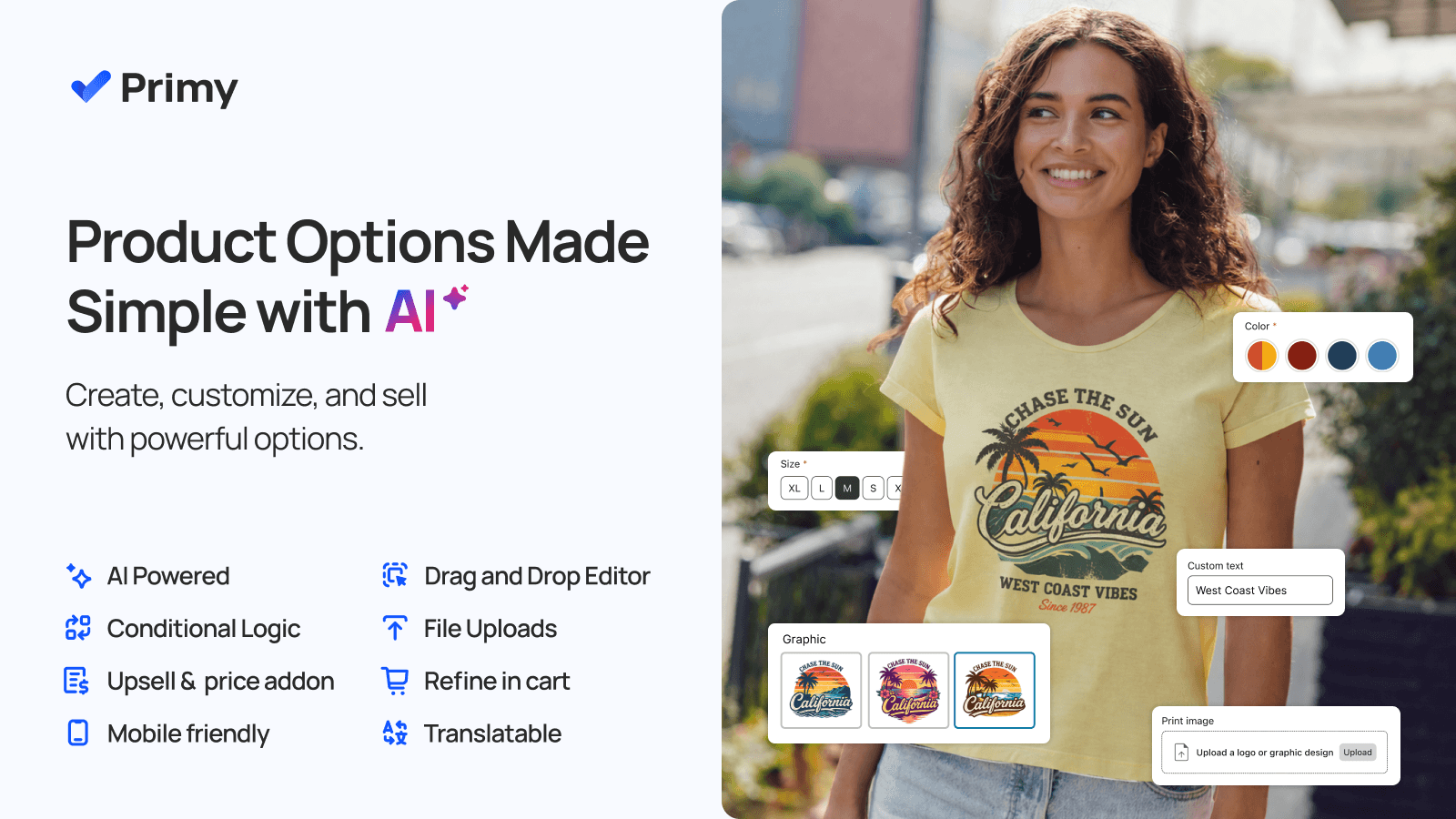 Product options made simple with AI for Shopify stores