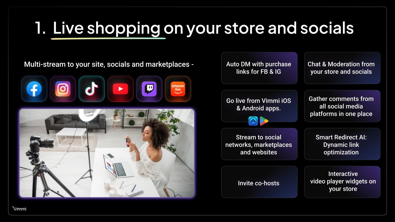 Live shopping on your store and socials