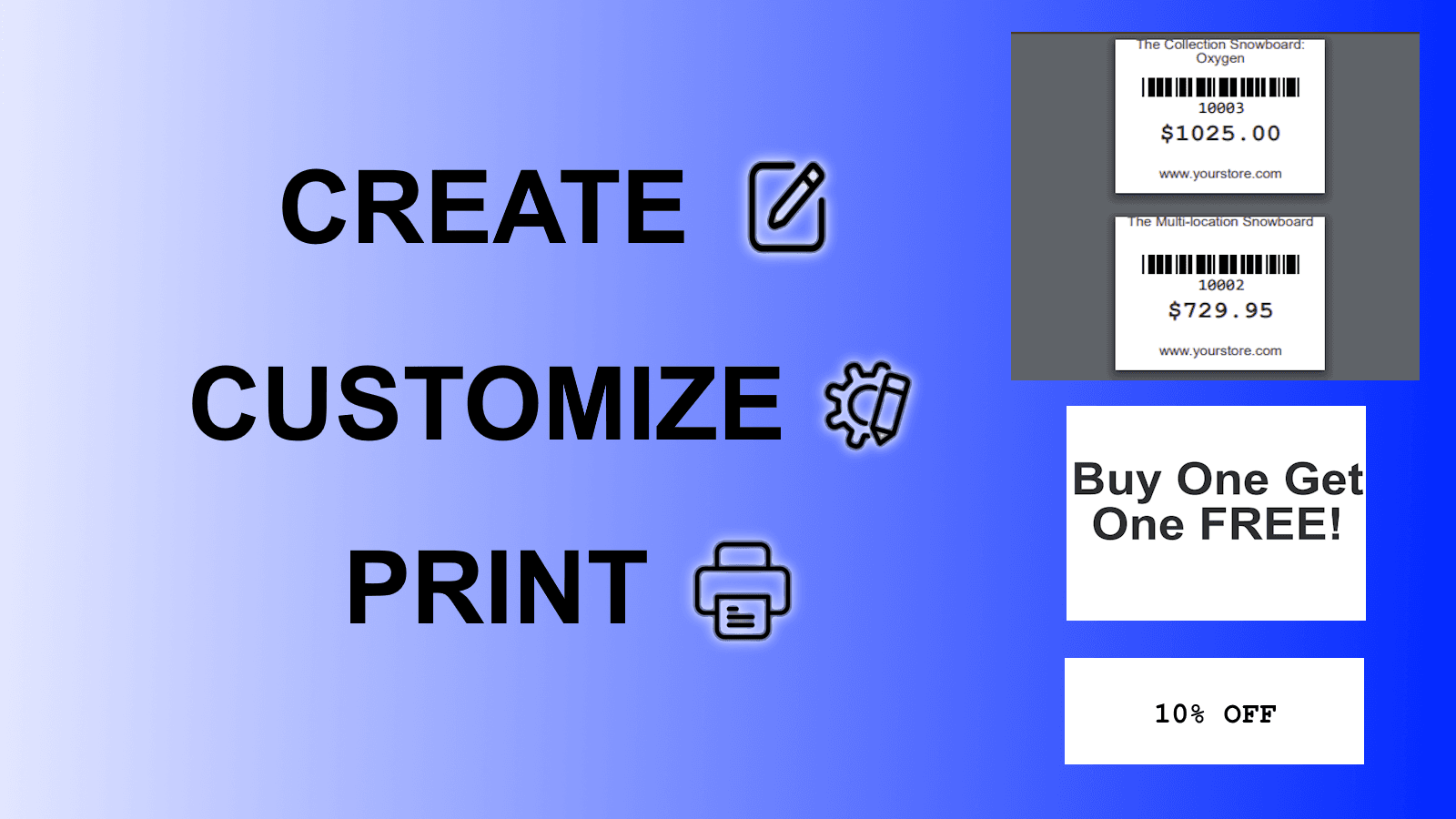 Create customize and print product labels
