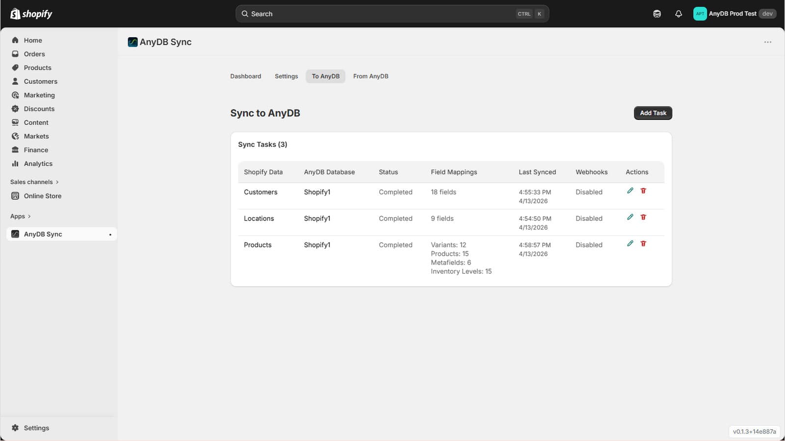 AnyDB Sync App