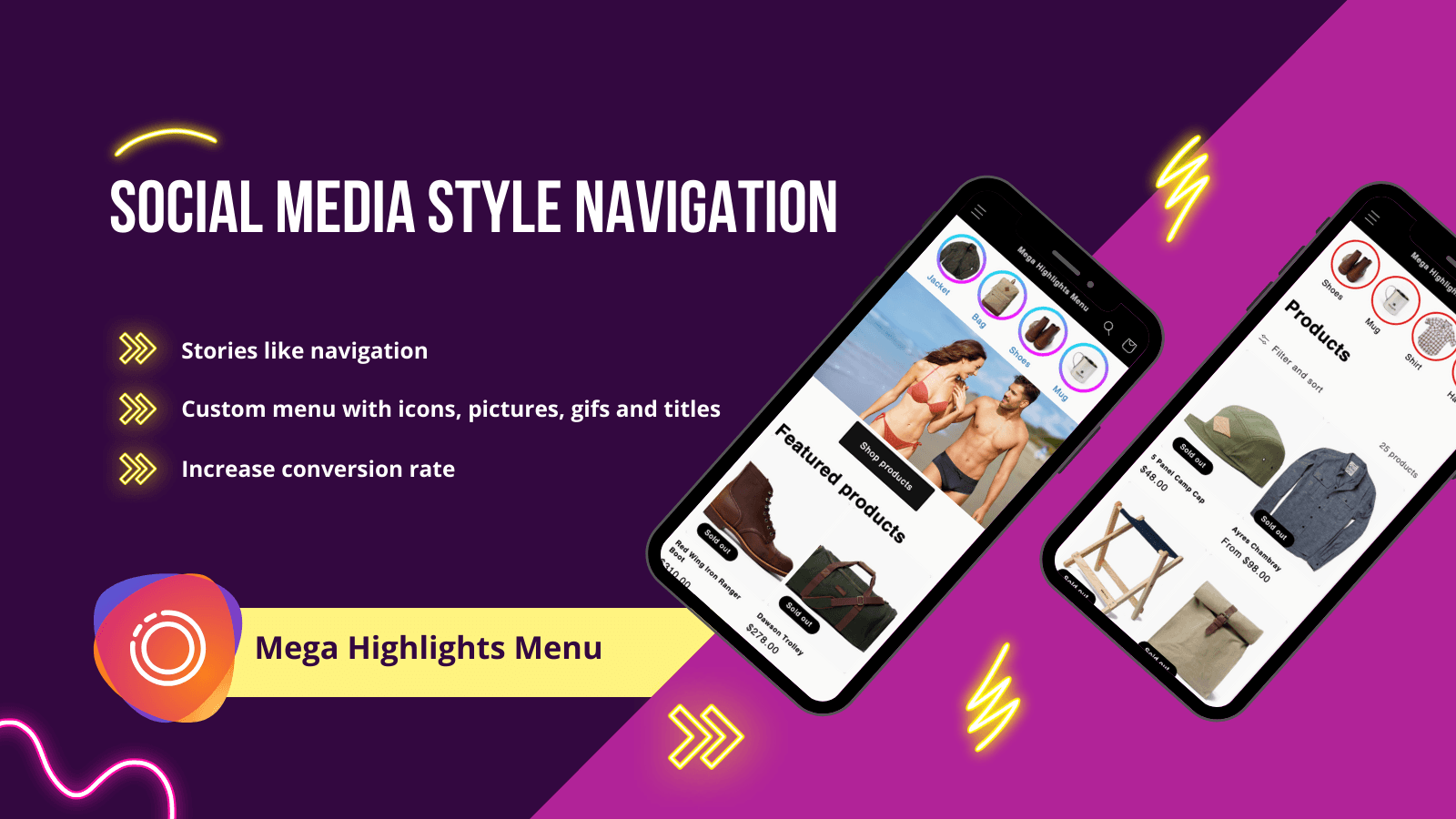 Mega Highlights Menu Instagram Story Style Icon Navigation