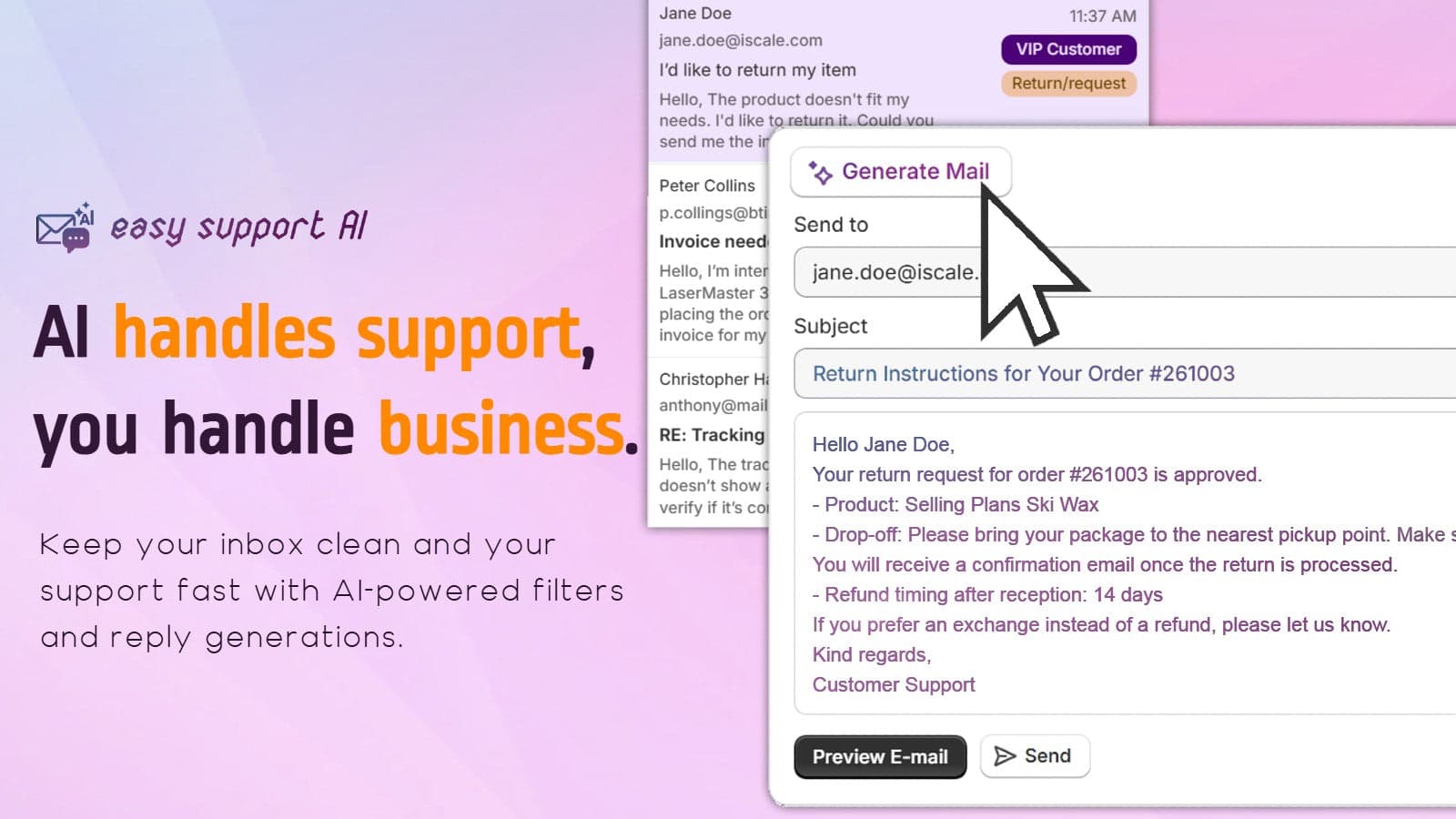 easy ai email support presentation