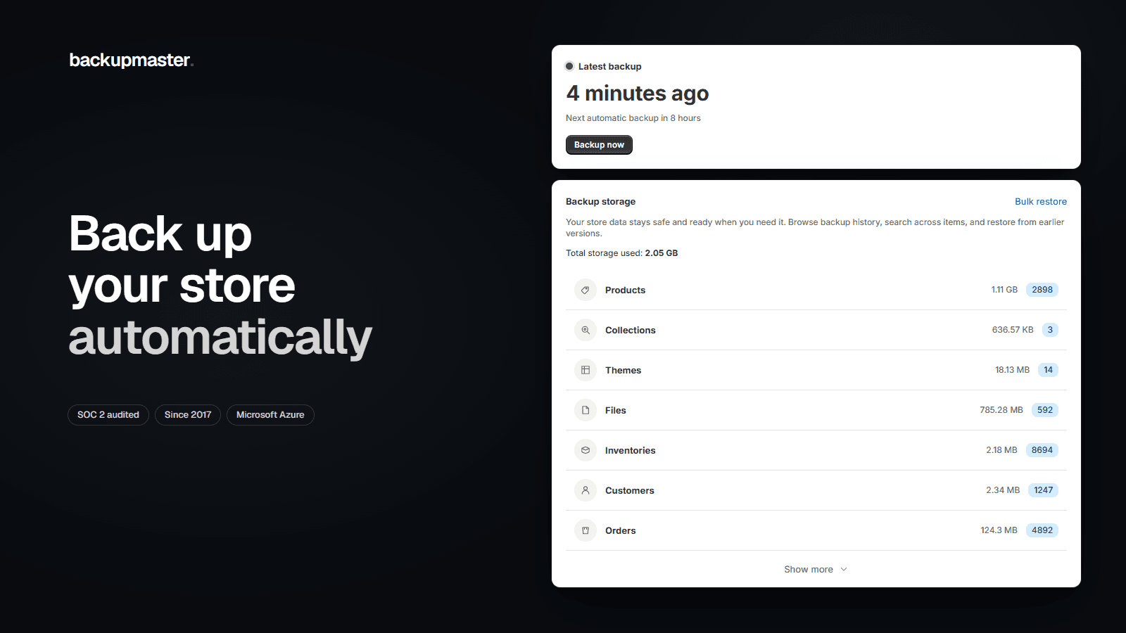 Shopify Backups - BackupMaster